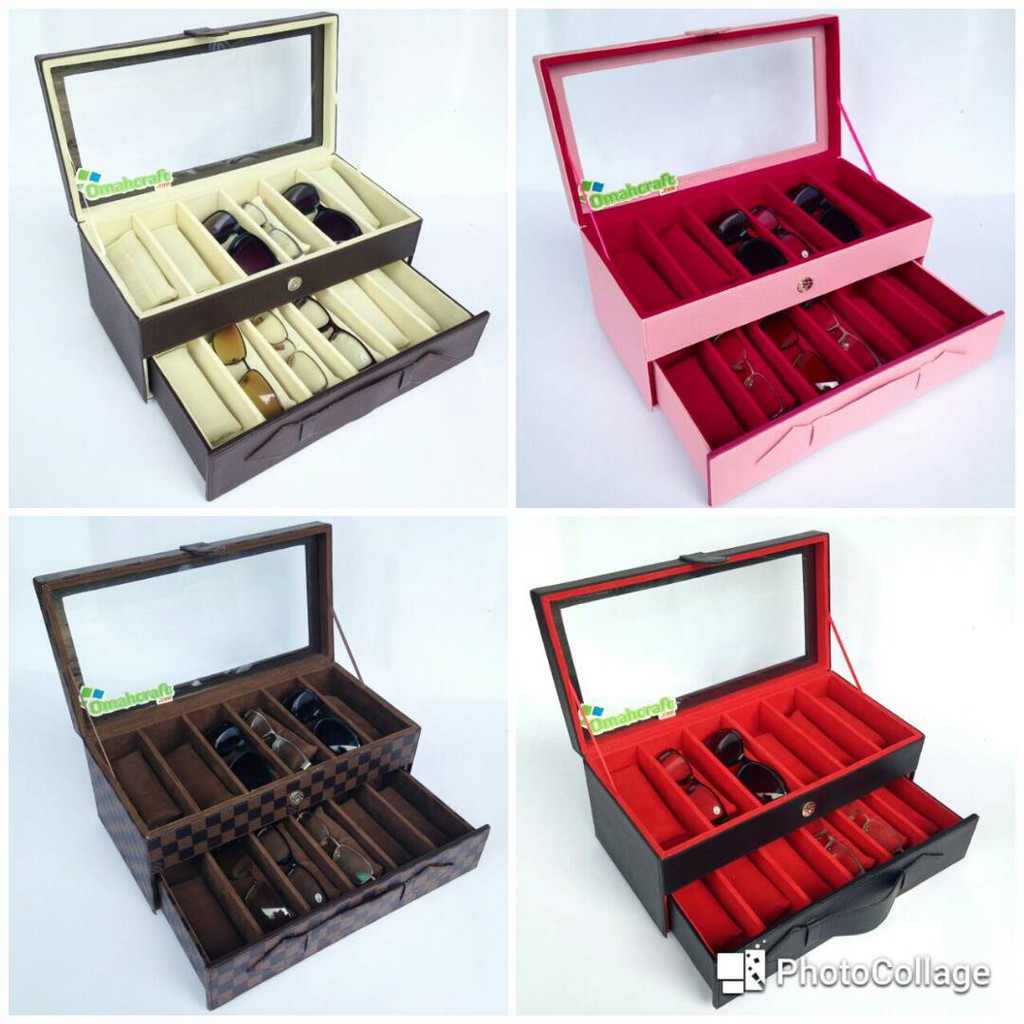 PROMO - Kotak Kacamata isi 12 Full Color / Box Tempat Kacamata / Glasses Box