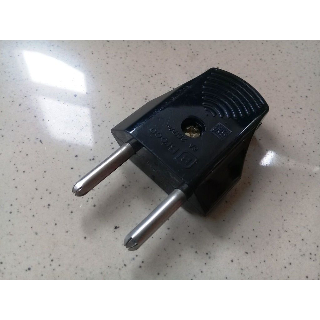 Stecker Gepeng Colokan Kabel Listrik Hitam - Broco