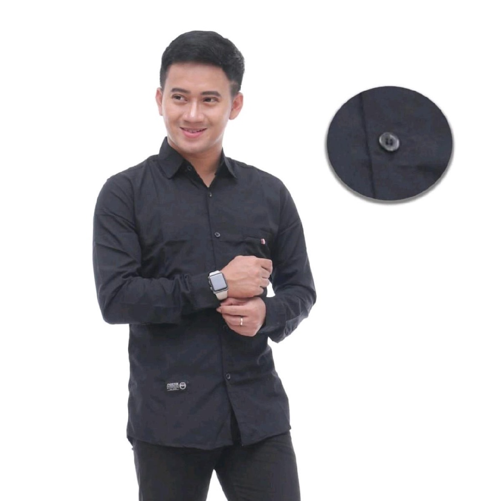 TERMURAH Kemeja Polos M L XL XXL XXXL Kerja Kantor Formal Lengan Panjang kemeja cowok polos lengan panjang slimfit hem pria kantor hitam navy putih maron army