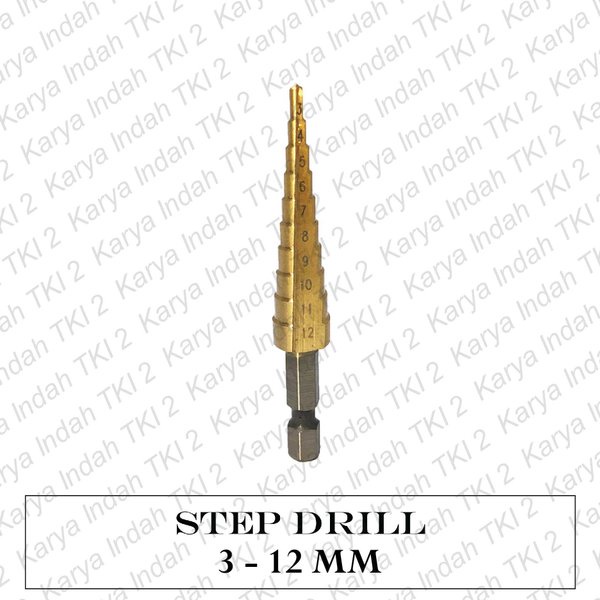 MATA BOR PAGODA KERUCUT HEXAGONAL 4 - 12 9 STEP DRILL 4241 HSS