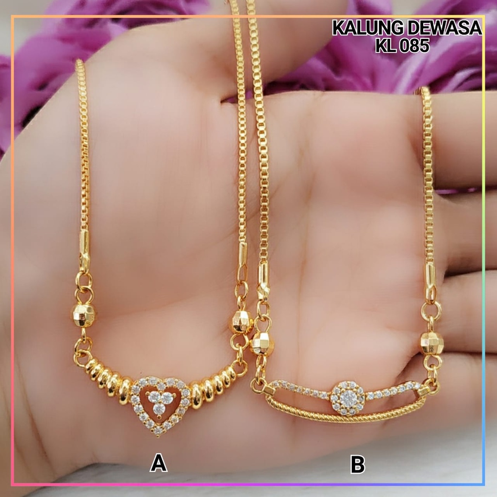 Kalung xuping kalung dewasa koye love kombinasi permata lapis emas gold KL 085