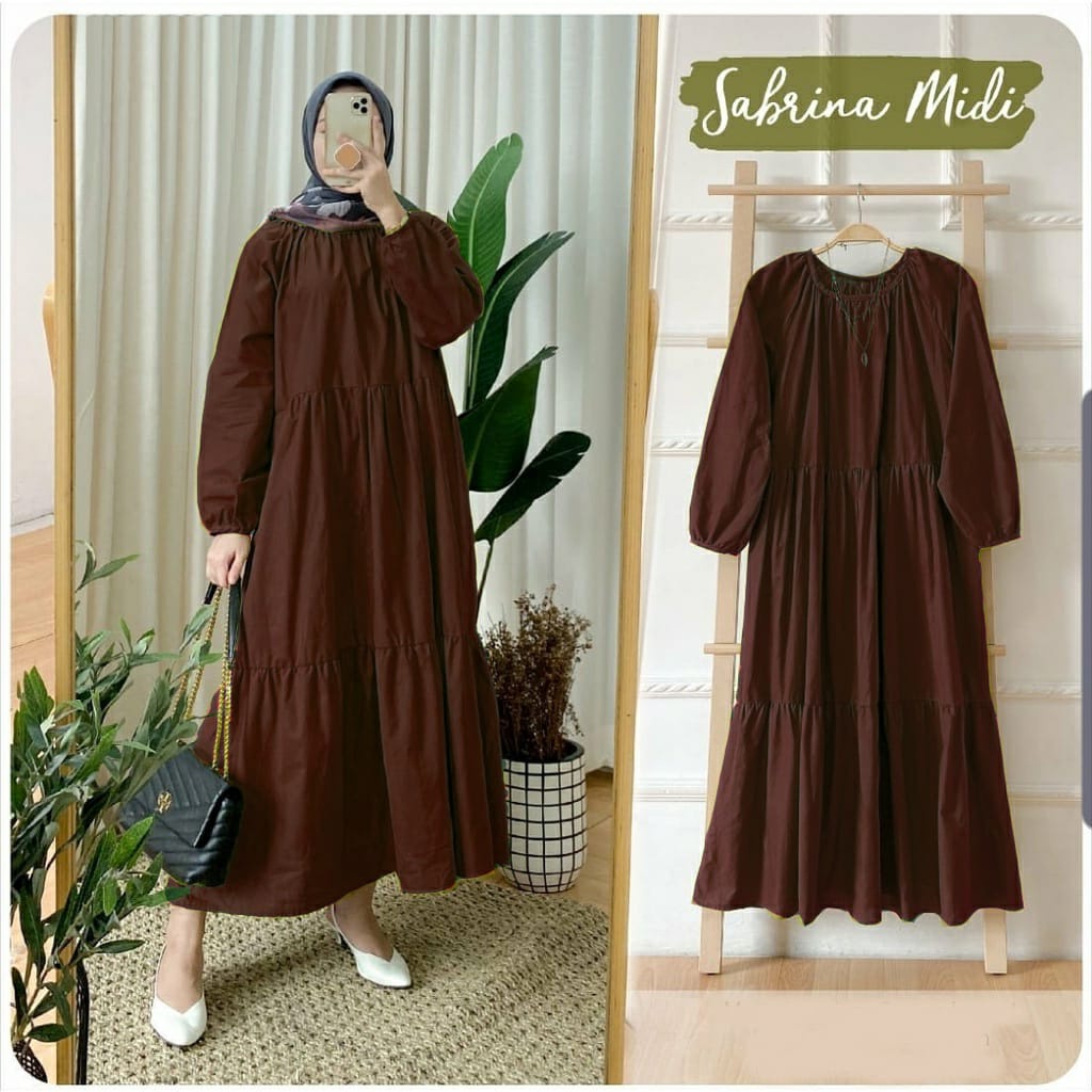 FC- Sabrina Midi Dress Tunik Jumbo | Tunik Muslim Polos Terkini