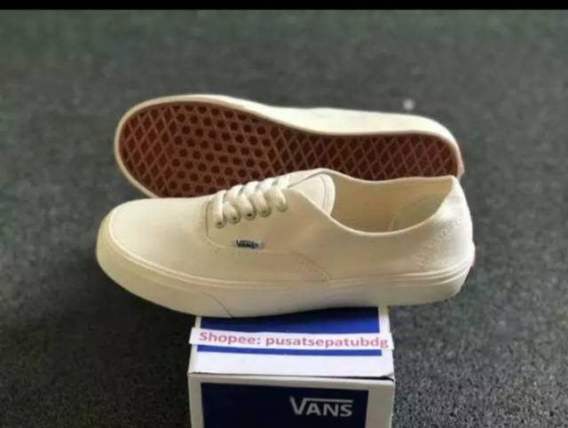 SEPATU VANS AUTHENTIC FULL BLACK HITAM POLOS WHITE PUTIH OLDSKOOL ERA