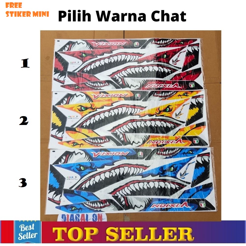Striping Stiker Variasi Motor Vixion R - All New - Shark Murah