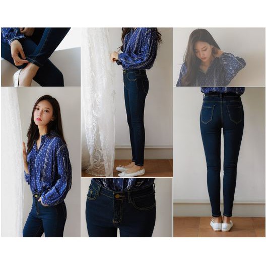 JEANS HIGH WAIST PANT Panjang Wanita Skinny Slim 27-38