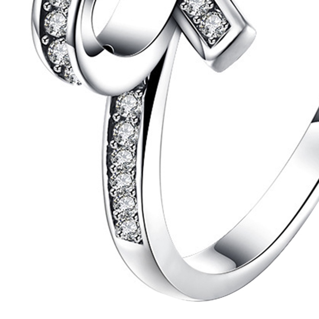 Hu Hu Hu Hu Hu Alat Bantu Pasang Kacamata♡ Cincin Wanita Bahan Sterling Silver 925 Desain Pita Hias Cubic Zirconiamutiara Imitasi Untuk Pernikahan