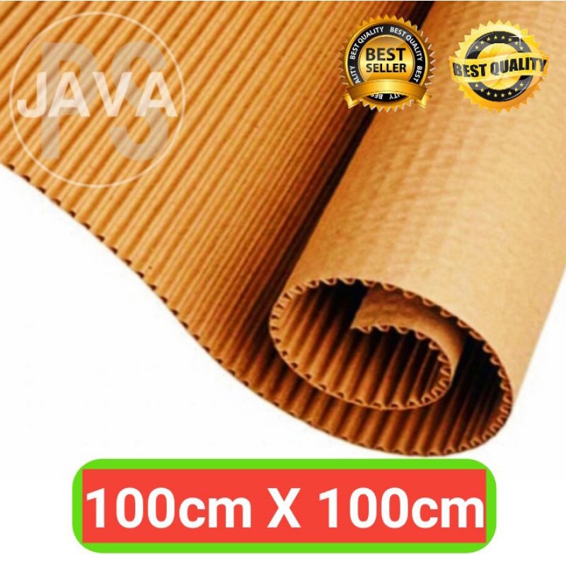 

Kardus Lembaran Single Face Meteran 100cm x 100 cm Polos Corrugated Kraft 1m x 1m Karton Single Face Roll