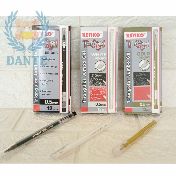 

MURAH Pulpen Kenko T-Gel KE-303 Triangular Jumbo Gel ( per Lusin ) - Gold