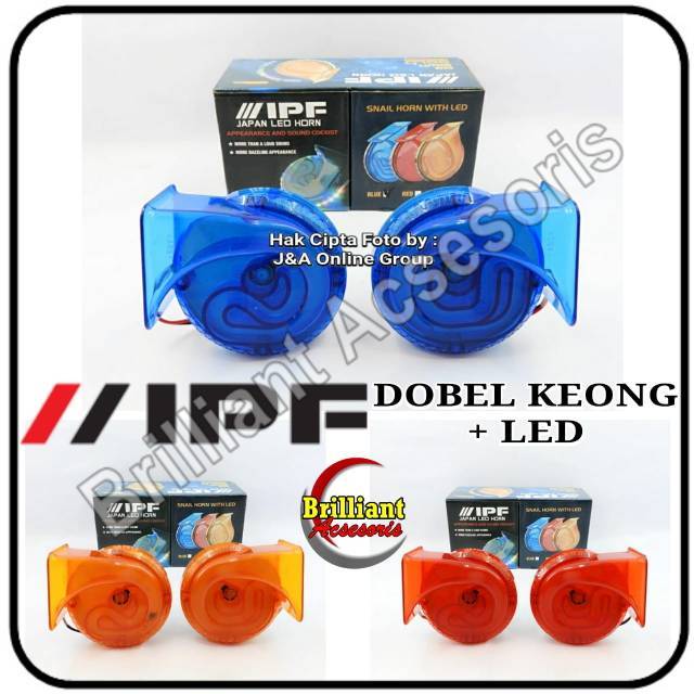 Klakson Dobel Keong - IPF - Color plus LED - 12v - Klakson Jaman Milenial