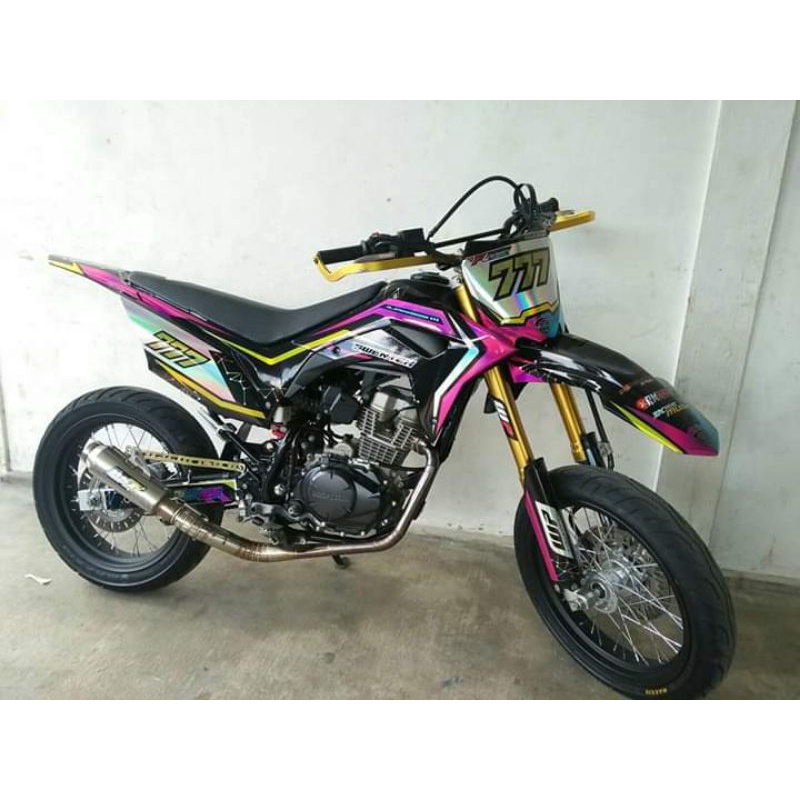 Decal stiker CRF hologram desain bebas suka suka bisa ubah nama nomer