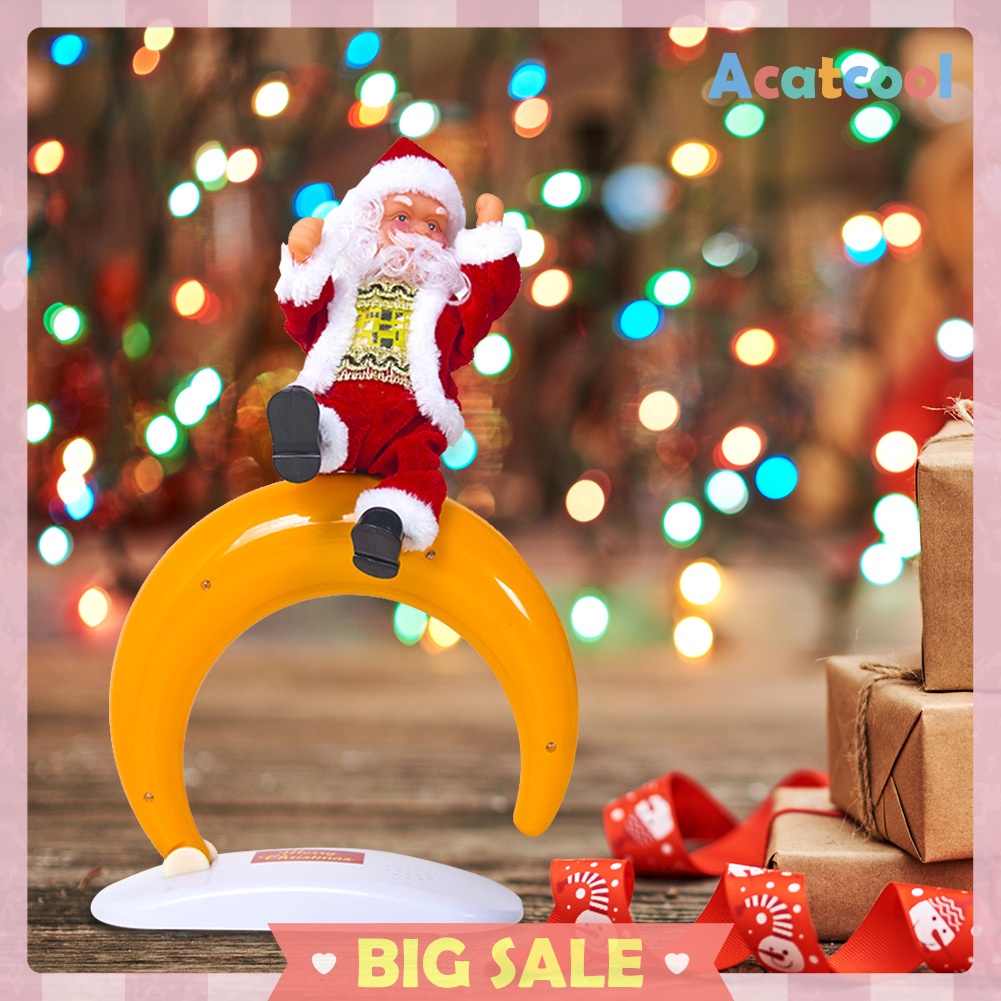 Electric Flip-over Santa Claus Toys with Music Dancing Xmas Ornaments Gift