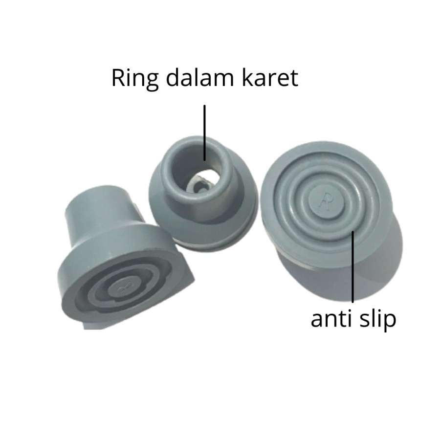 Karet Tongkat Kaki 3 Kaki 4 Universal premium quality Anti Slip diameter 16mm