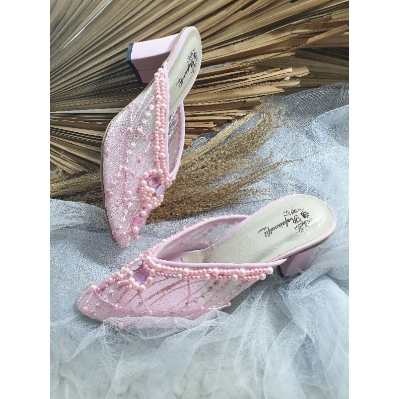 sepatu yohana pink tinggi 7cm hak tahu