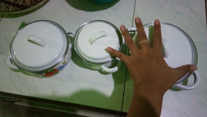 Baltimore Porcelaine Enamel 6pcs Cookware Set(3 Bowl 3tutup)