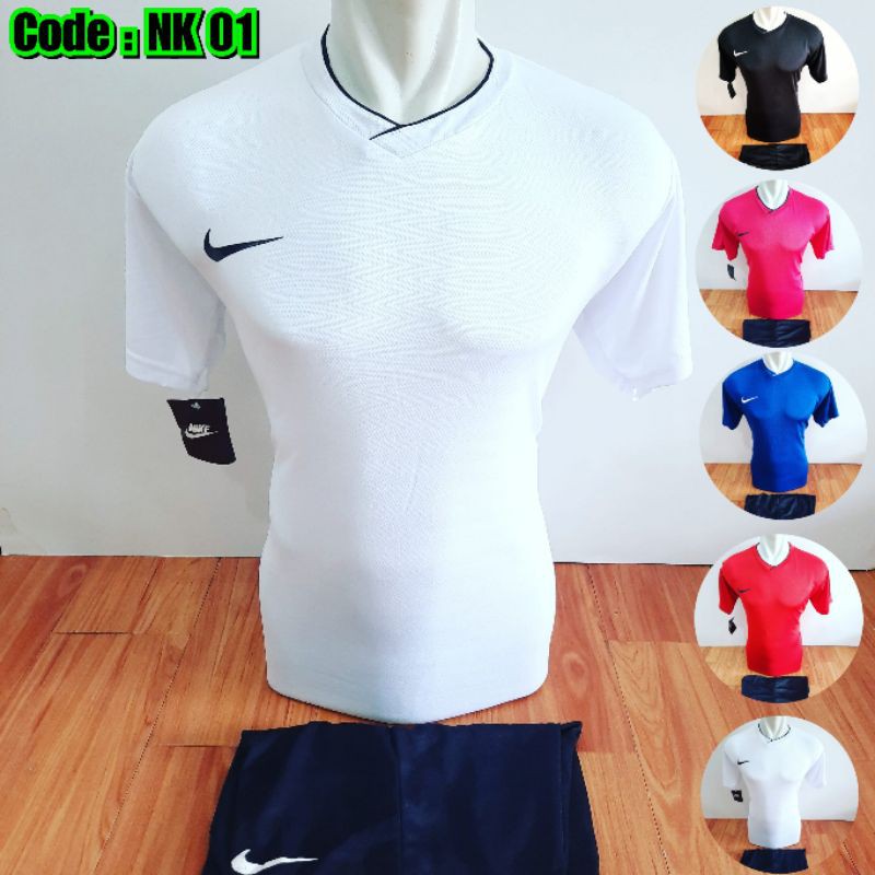 Baju Futsal Polos Jersey Sepak Bola Kaos Olahraga Fitnes Gym Badminton