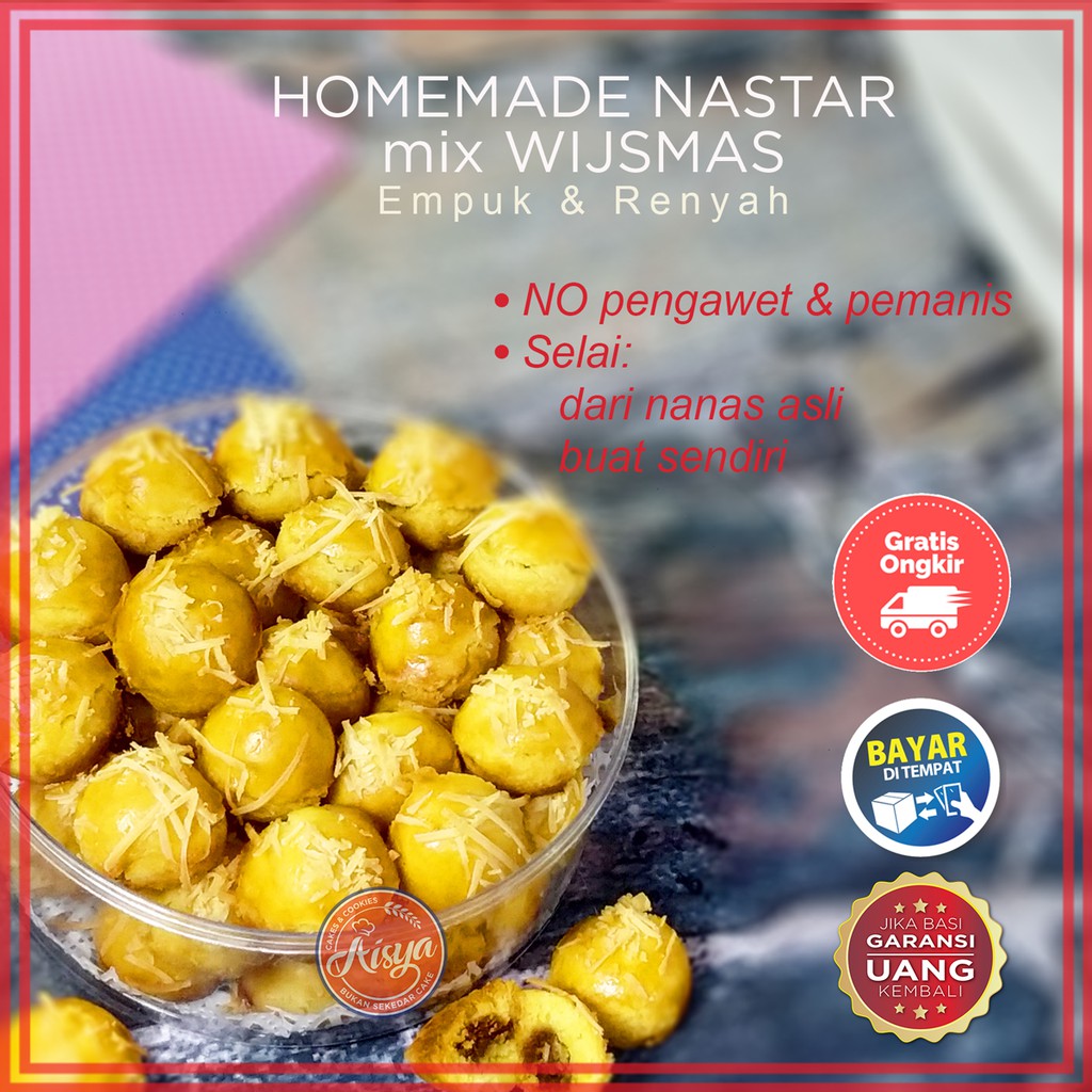 

Kue kering Nastar Selai Nanas Asli Butter Wisman Cemilan Lebaran Untuk Keluarga Bahan Premium 250gr