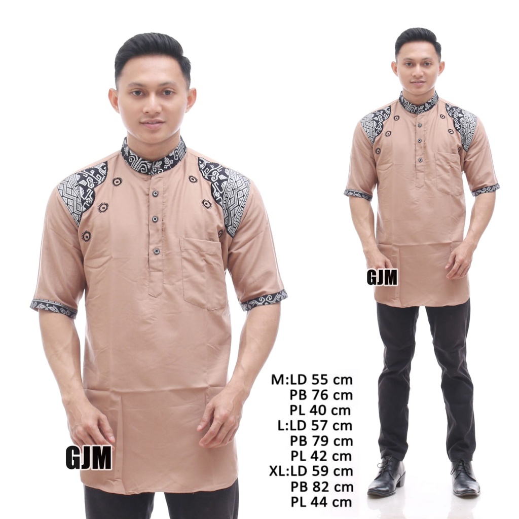 Kemeja Koko Batik Terbaru Baju Koko Kurta Dewasa Lengan Pendek Bordir Batik Kemeja Lengan Pendek Pria