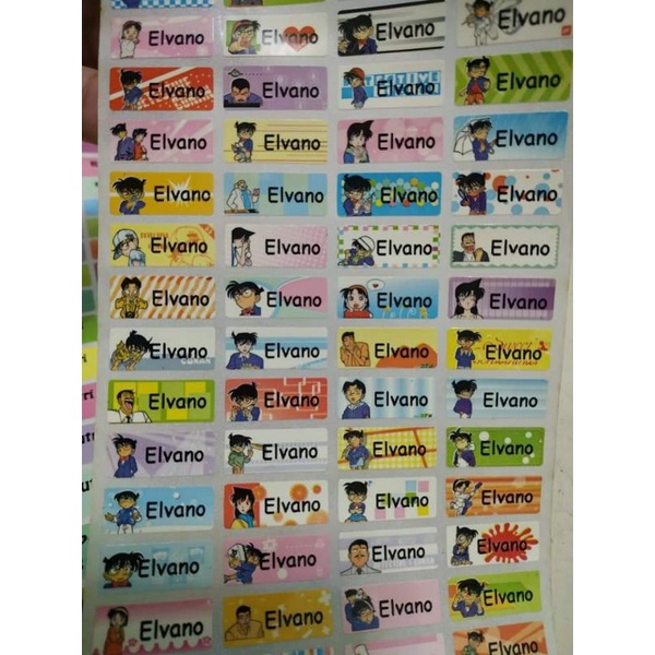 

Sticker Label Nama Waterproof Detektif Conan
