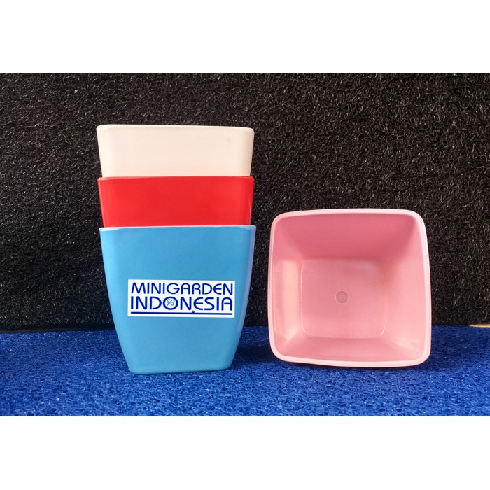 pot bonsai 8,5 x 8,5 x 9,5 cm pot kaktus / pot anggrek / Vas bunga bahan plastik melamin tebal