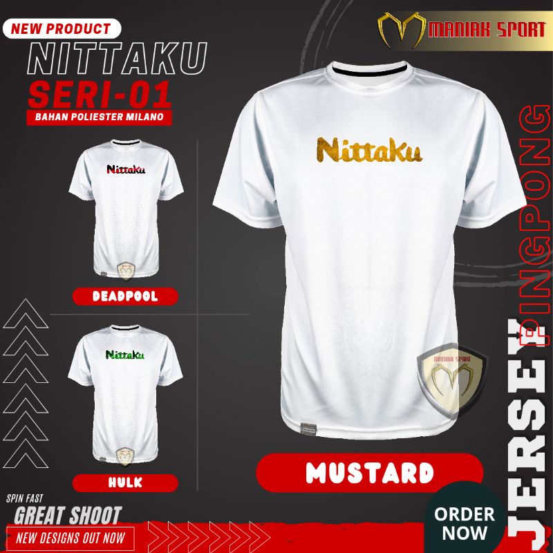 KPNP01 - KAOS PINGPONG BAJU TENIS MEJA NITTAKU JERSEY PREMIUM SABLON DTF