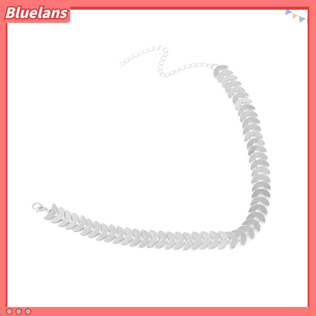 Bluelans Choker Leaf Design Collar Chain Alloy Punk Women Choker Necklace Jewelry