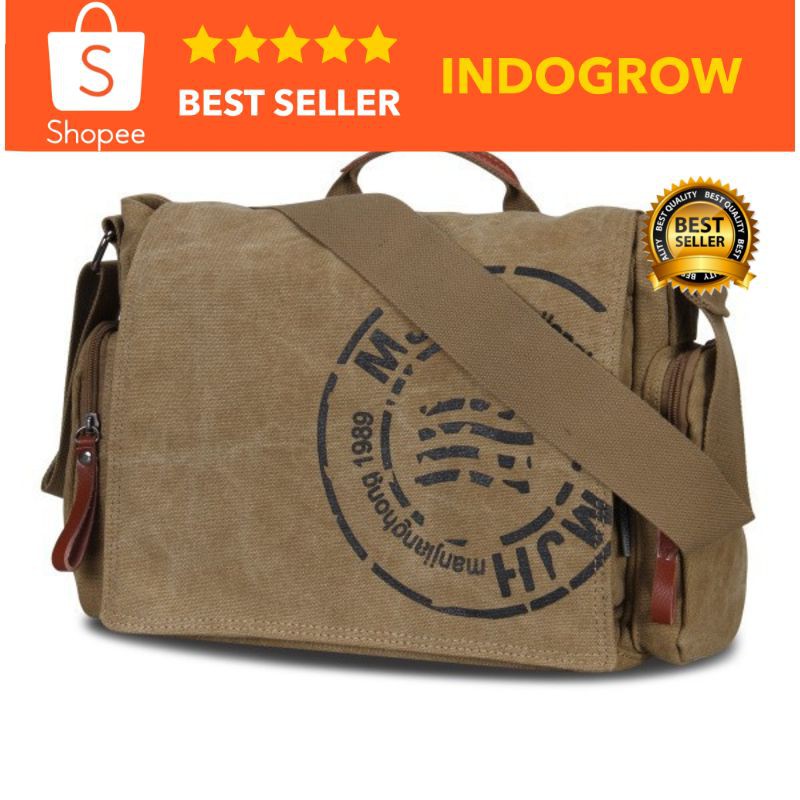 Tas Selempang Pria Messenger Canvas Printing indogrow