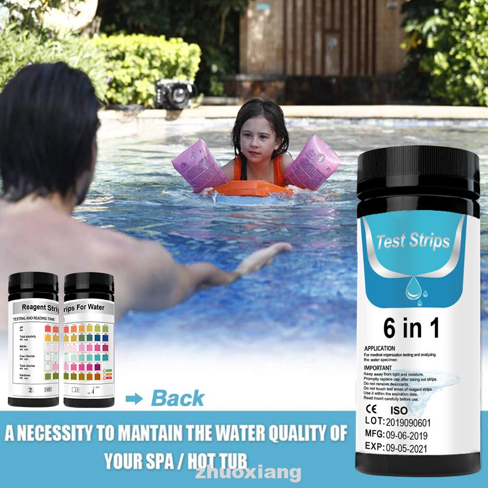 6 In 1 Home Health Care Swimming Pool Spa Portable Aquarium Water Hardness Quick Results Test Strips Shopee Indonesia