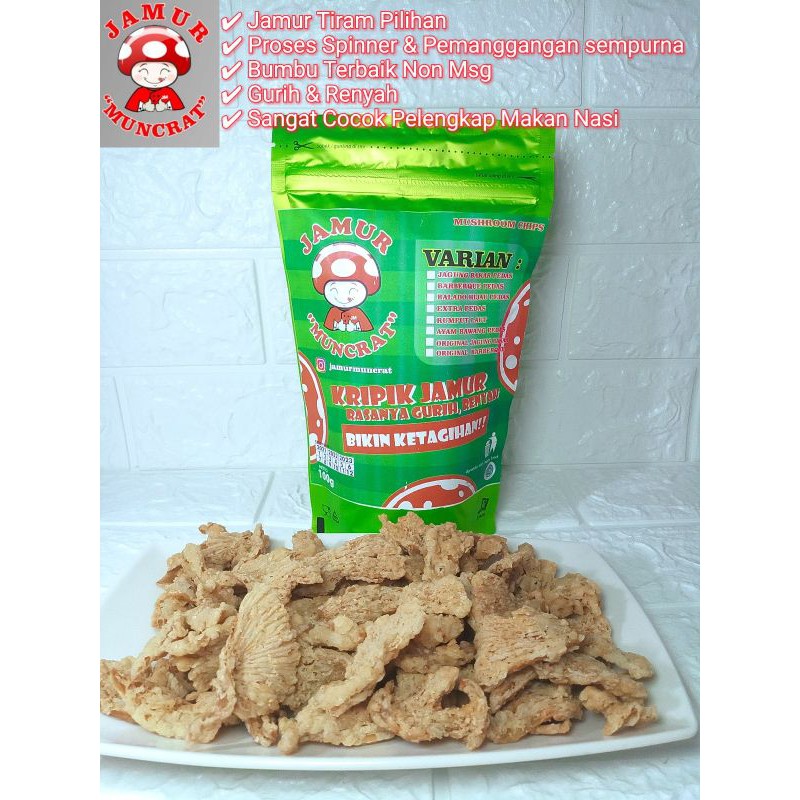 

KERIPIK JAMUR MUNCRAT (Varian Rasa) / KERIPIK SULTAN / SNACK KEKINIAN / KERIPIK JAMUR CRISPY