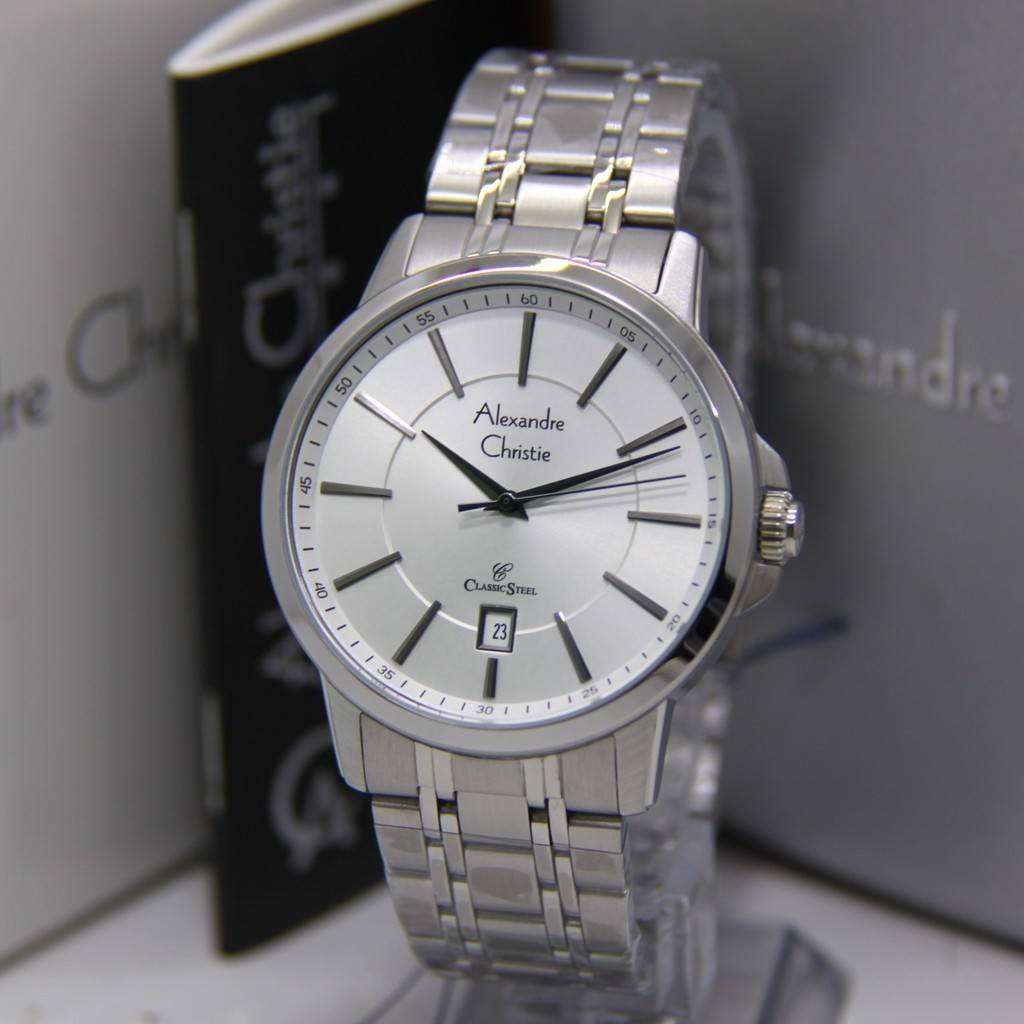 ALEXANDRE CHRISTIE 8636 SILVER PRIA ORIGINAL AC8636 AC 8636 JAM TANGAN COWOK ARLOJI COWOK