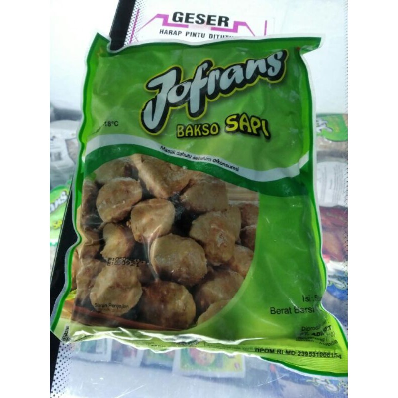 

jofrans, bakso sapi, netto 500g