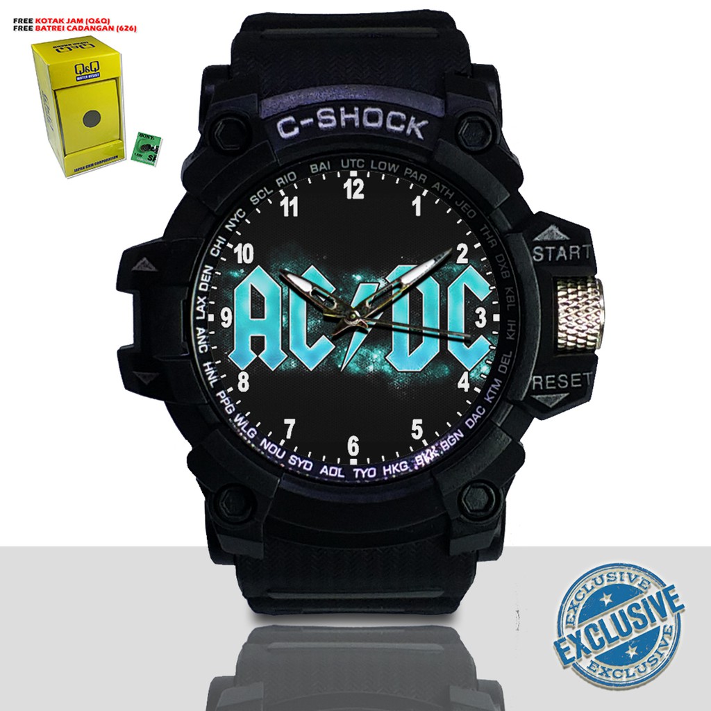 (EXCLUSIVE ) JAM TANGAN ACDC WATER RESIST FREE BOX DAN BATREI - NO.14