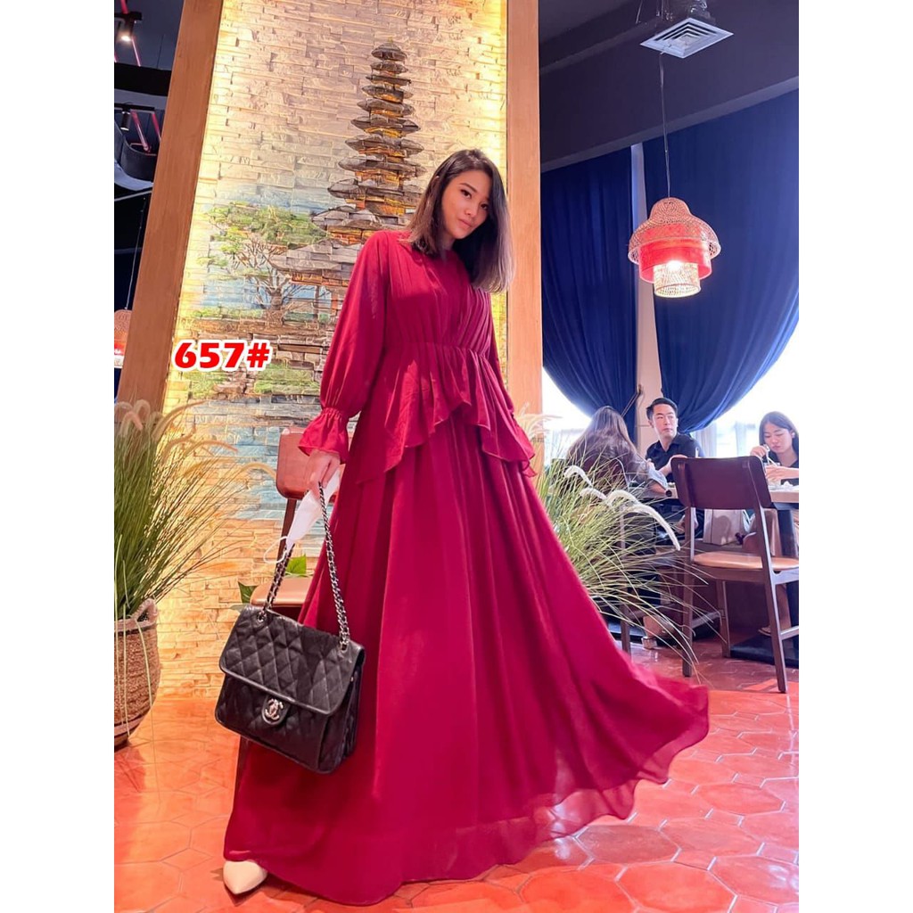 657# Dress gamis fashion wanita / dress panjang muslim fashion