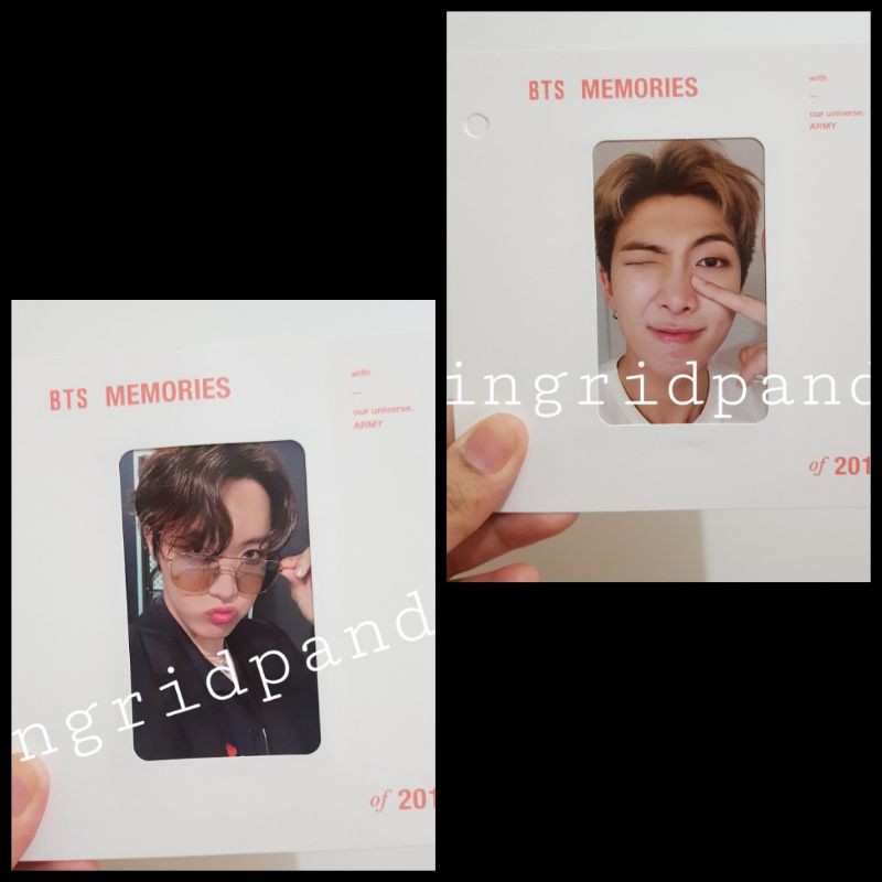 BTS PHOTOCARD BLURAY MEMORIES 2019 JHOPE RM