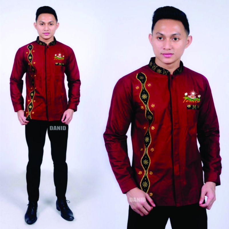 KEMEJA BATIK PSHT  TERBARU - HEM BATIK  PANJANG TERATE