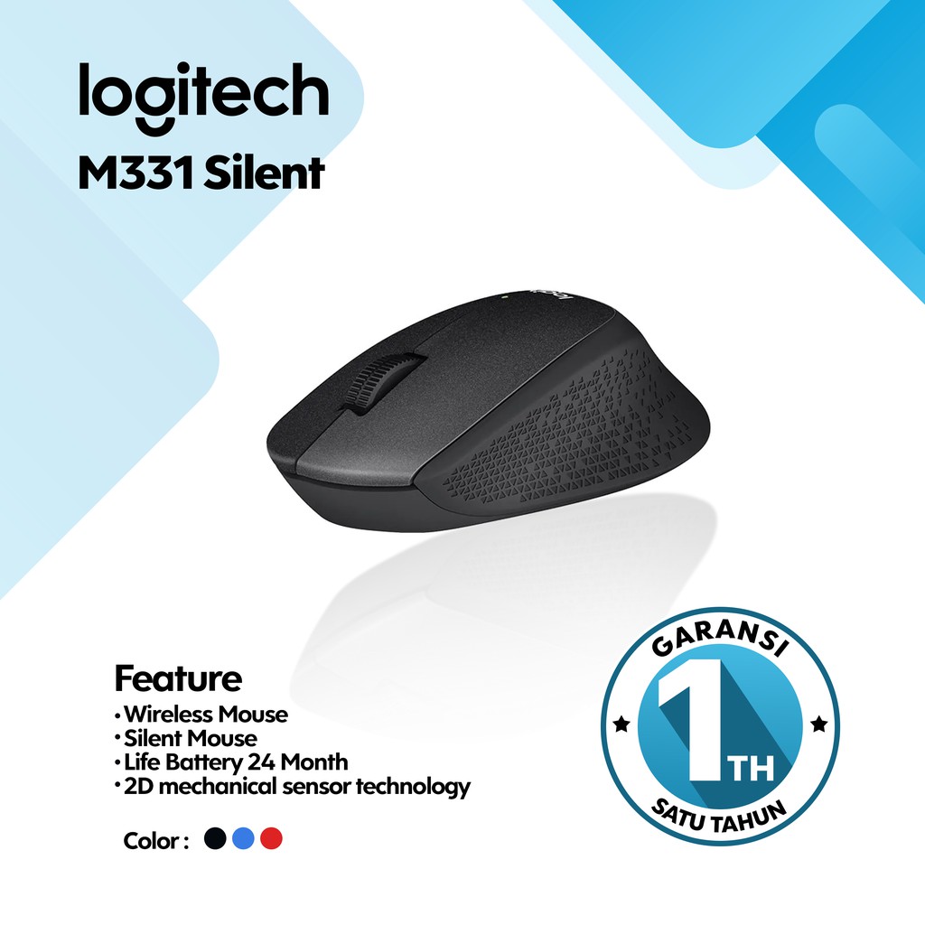 Mouse Wireless Silent  Logitech M331 Original Garansi 1 Tahun