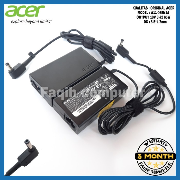 charger carger cas casan laptop ORIGINAL Adaptor Charger Laptop Acer Aspire 5 (A514-51) 19V 3.42A 65W murah termurah