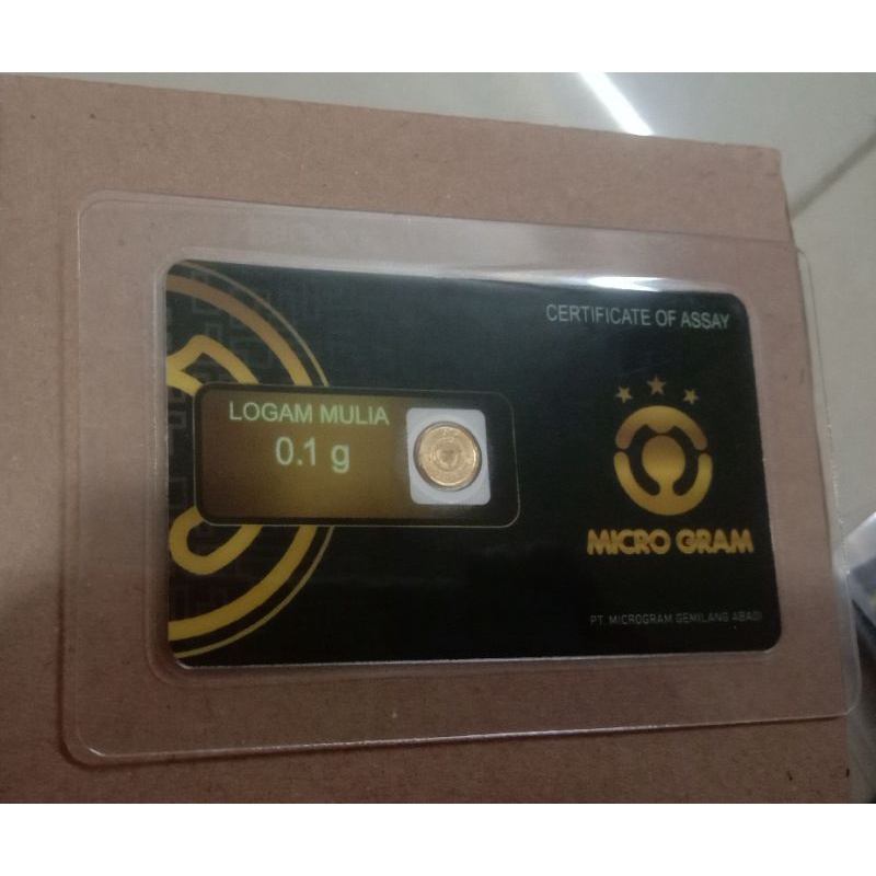 MICROGRAM EMAS MINI 0.1 GRAM LOGAM MULIA 24 KARAT DIJAMIN ASLI