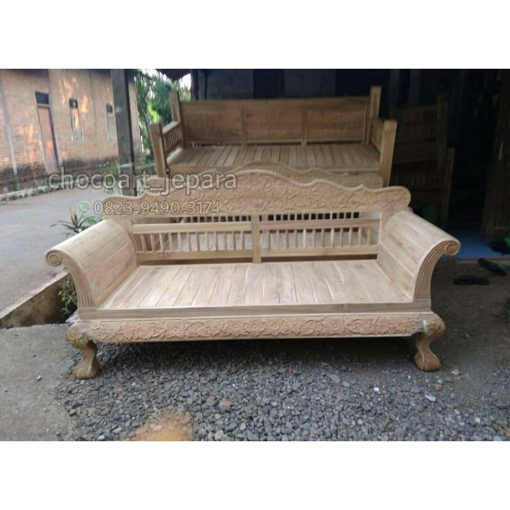 bale bale cakar macan  jati mentah termurah chocoart jepara bale bale madura cakar jati ukiran mewah