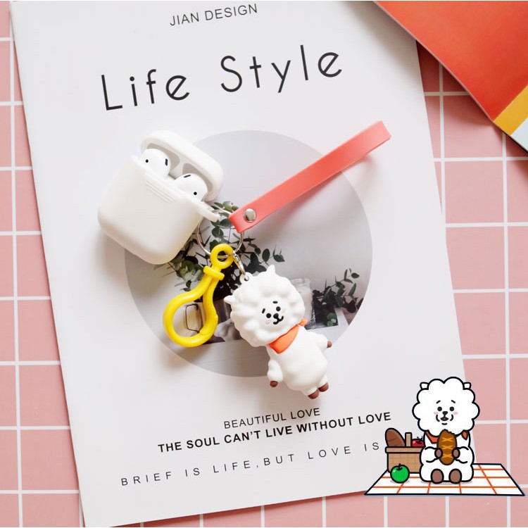 Casing Pelindung Anti Jatuh dengan Gantungan Kunci untuk airpods BTS