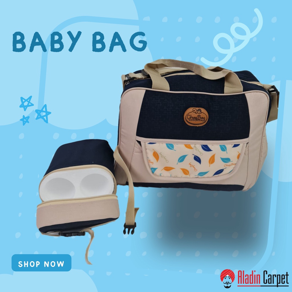 BABY BAG TAS Perlengkapan Popok Diaper Bayi BESAR + Tempat Botol Susu