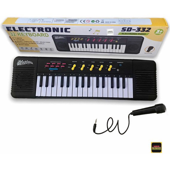 Mainan Edukasi Anak // Electronic 32 Keyboard Piano Microphone SD-332