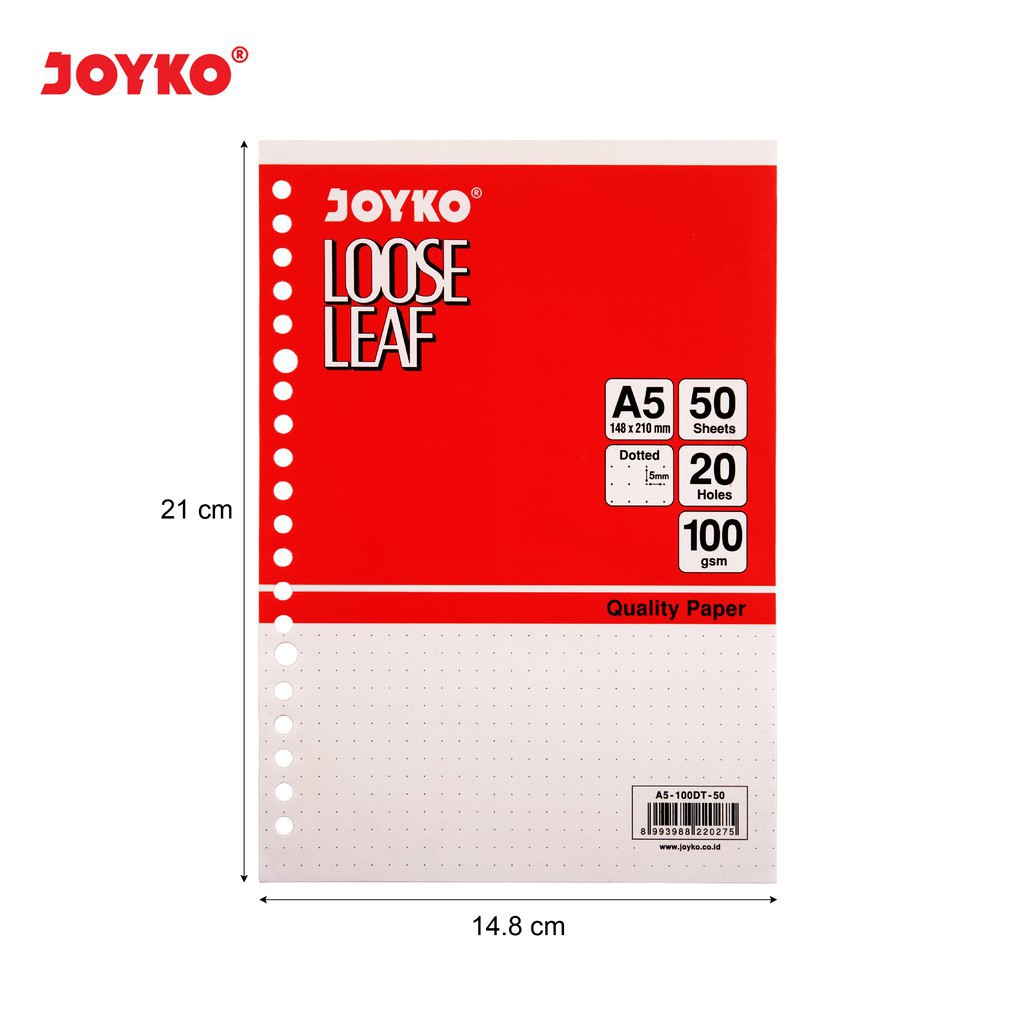 

Loose Leaf Isi Kertas File Binder Joyko A5-100DT Dotted