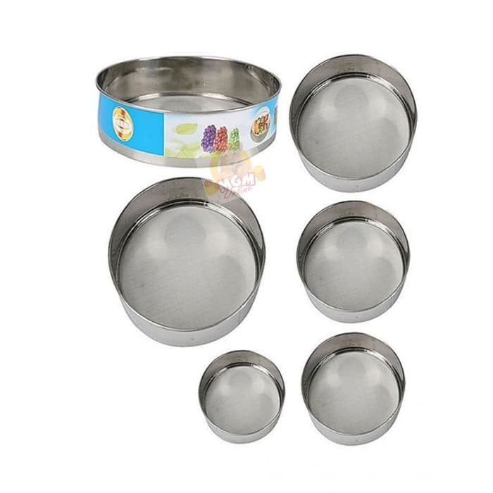 Set6 Ayakan tepung dari stainless ukuran 15cm to 27cm komplit 2706