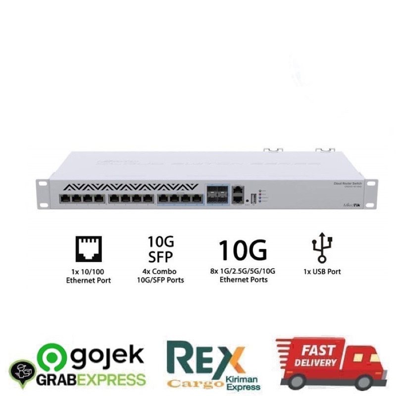 Mikrotik CRS312-4C+8XG-RM 2 PORT RJ45 10G + 4 COMBO SFP+ SWITCH