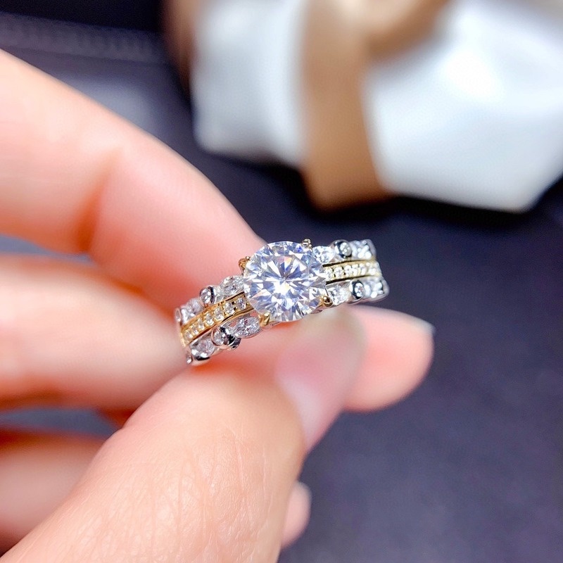 Fashion Personality Color Moissanite All-Match Ring