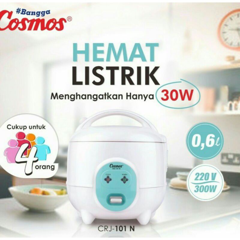 Cosmos Rice Cooker Mini/ Penanak Nasi 0,6 Liter 3 in 1 CRJ101N 300 Watt