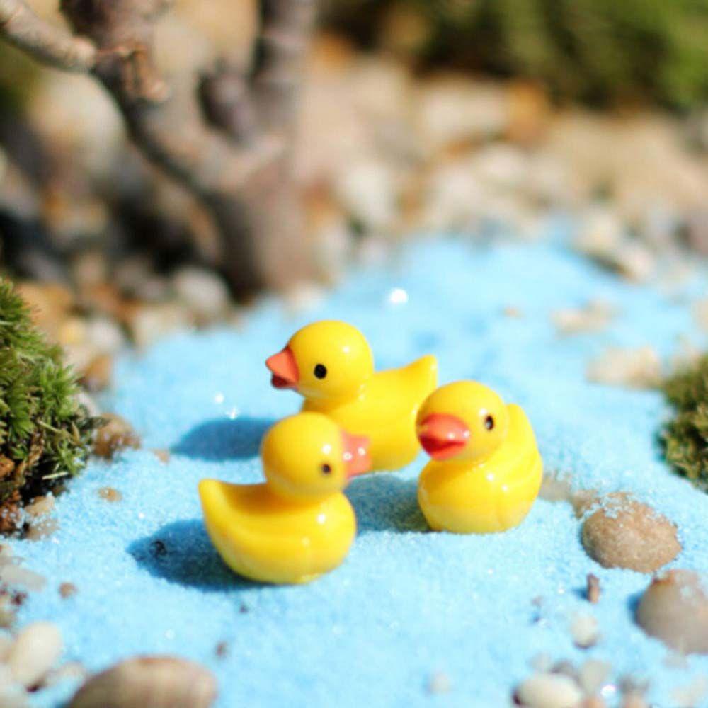 Rebuy Yellow ducklings Mini Lucu Resin Kerajinan Peri Dekorasi Patung