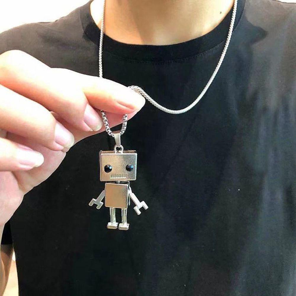 Mxbeauty Kalung Robot Kreatif Retro Punk Anti Karat Unisex Hip Hop Logam Liontin Choker