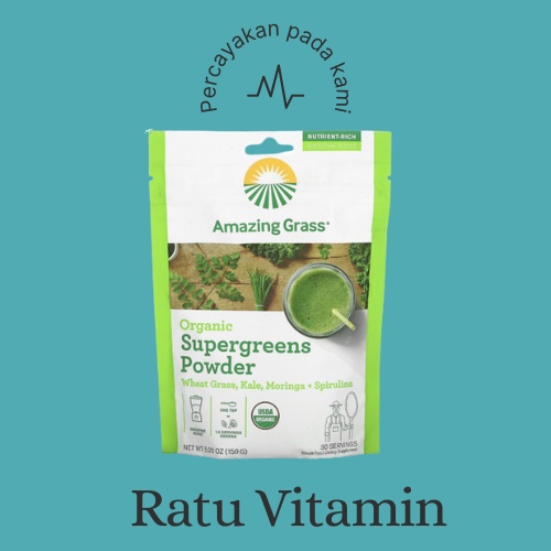 

Amazing Grass Super Greens Kale Moringa Spirulina Powder 150g