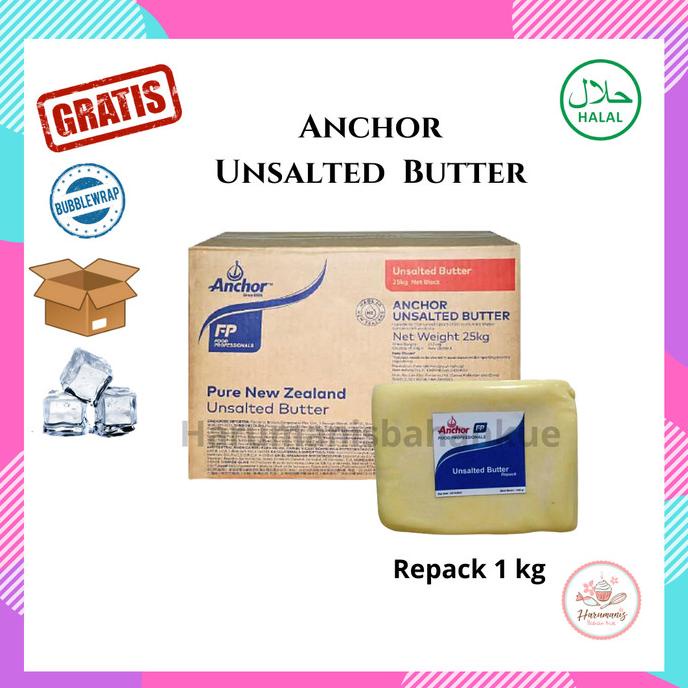 

(BISA COD) Anchor Unsalted Butter Repack 1kg GRATIS ONGKIR Kode 231